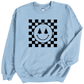 Christmas Checkered Smiley crewneck sweatshirt in Light Blue color