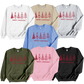 Christmas trees print in red color collage of crewnecks