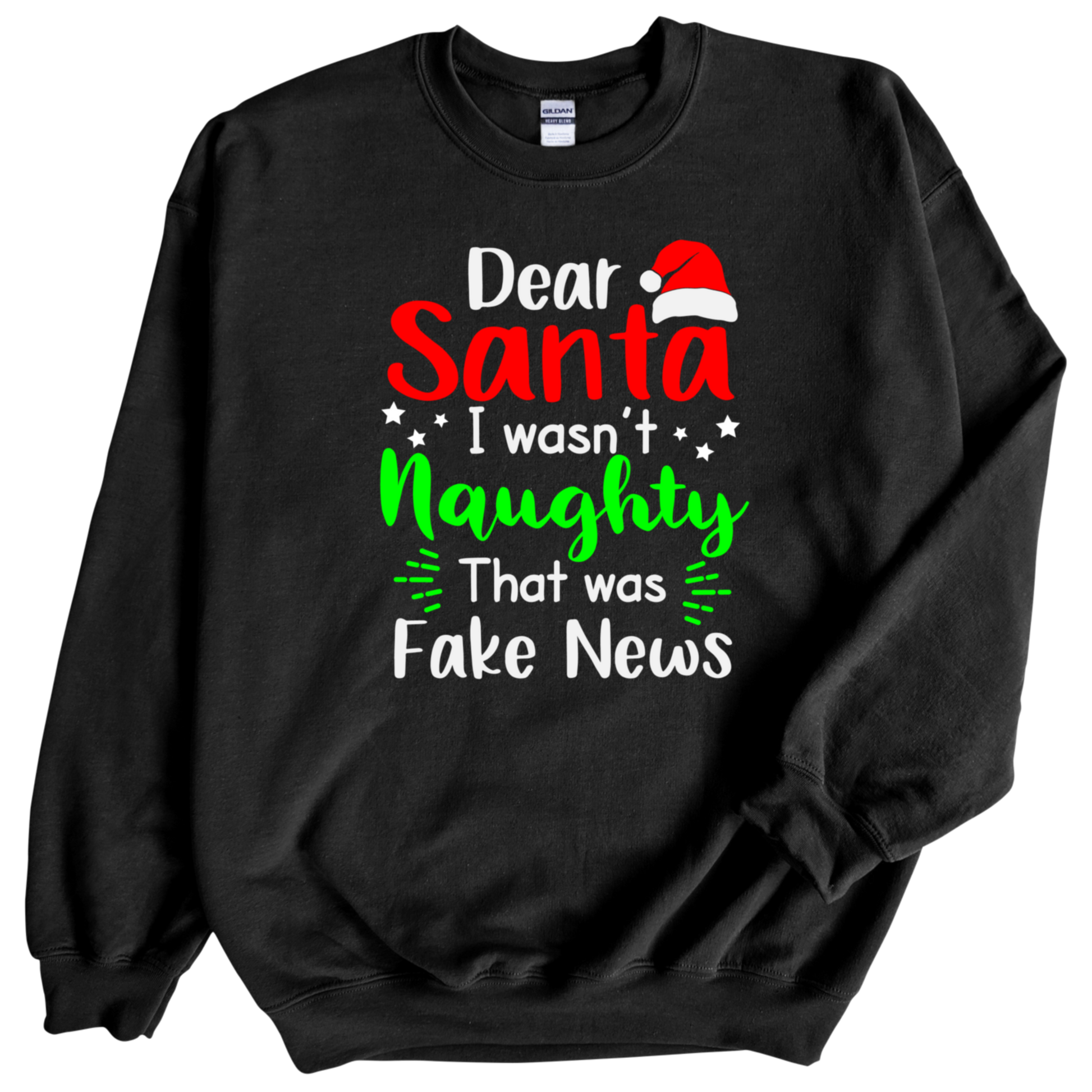 Dear Santa print christmas crewneck in black color 