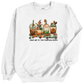 Fall cups printed on white crewneck