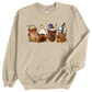 Halloween cups on sand color crewneck
