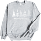 Christmas Trees in white print on Grey Crewneck