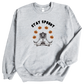 Skeleton yoga Halloween pumpkin print light grey crewneck