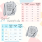Adult unisex crewneck and Youth crewneck size chart